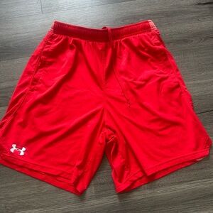 Under Armour Men's Bright Red Athletic Shorts